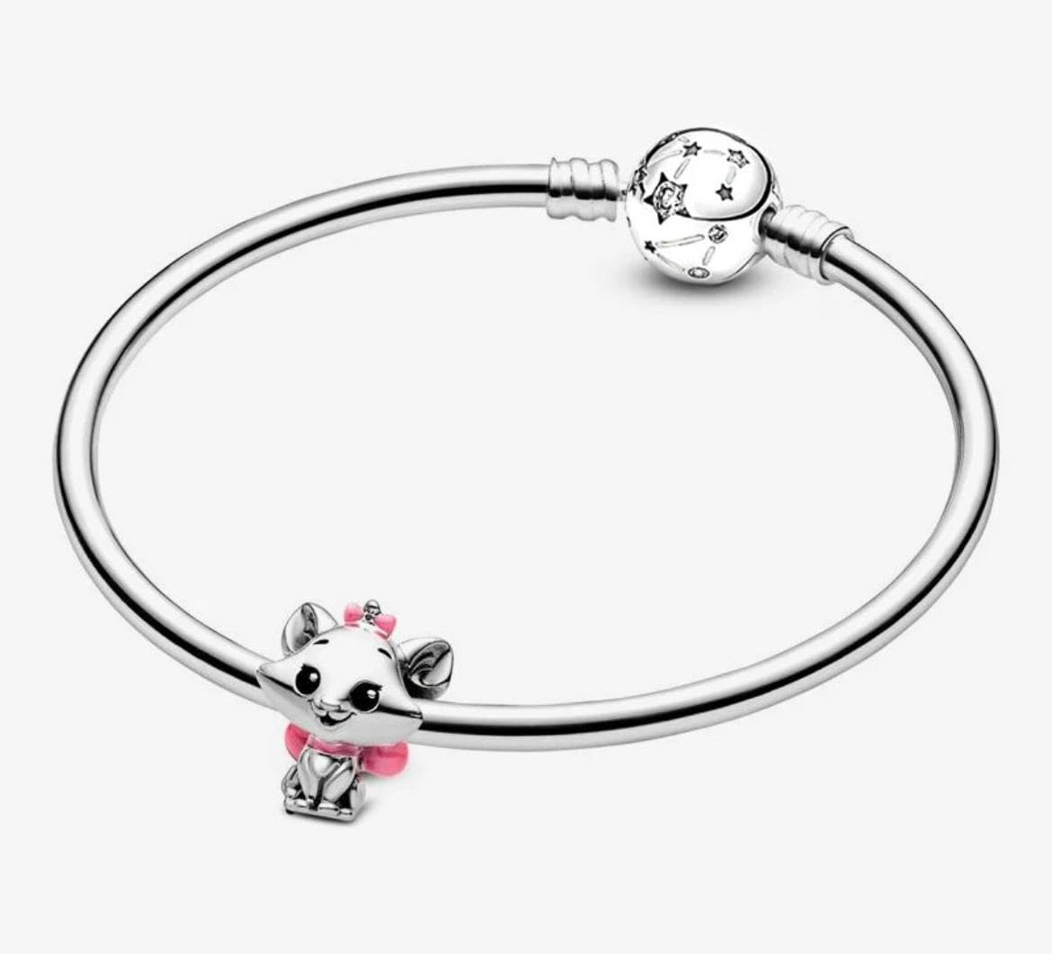 Genérico Disney Aristocats Charm en Argent Sterling 925, Compatible avec Pandora et Autres Bracelets à Breloques, Argent, Femme