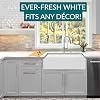 Farmhouse Sink 36 Matte White Farm Kitchen Sink with Apron, Stone & Acrylic PMMA, Cutting Board, Bottom Grid Protector, Drain Single Bowl, Undermount, Reversible HP-MS36