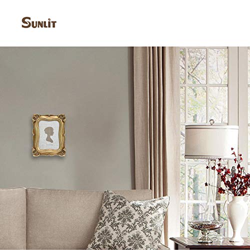 Sunlit Vintage Picture Frame 5X7 Inch, Luxury Antique Photo Frames With Glass Front, Photo Display, Tabletop Wall Hanging, Gold #TOP6