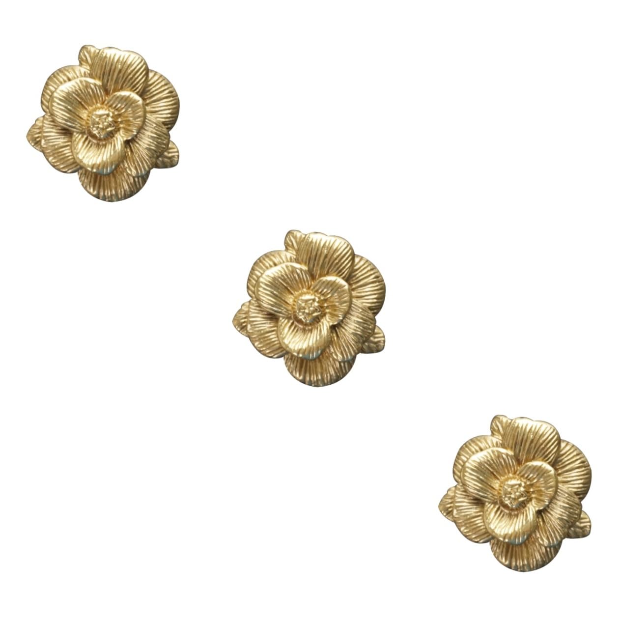 Gadpiparty 3pezzi Pomello Rame Forma Di Fiore Per Mobili Elegante Maniglia Per Armadi e Accessorio Decorativo Per Casa Design Raffinato e Resistente Adatto Armadi e Comò