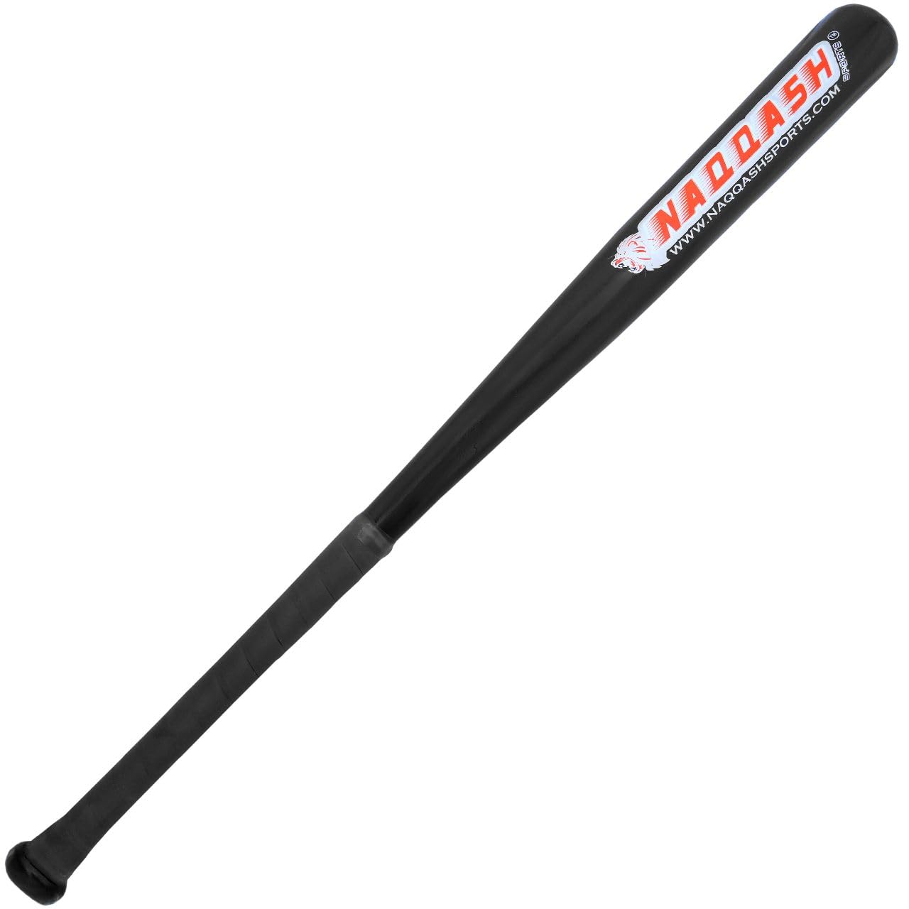 33 Inch Self Defense Baseball Bat Black Barrel & Black Grip Beech Wood/Poplar Wood/Solid Wood for Youth & Adult 18 oz & Barrel 2.25 Inches/only for Self Defense & Home Defense by Naqqash Sports