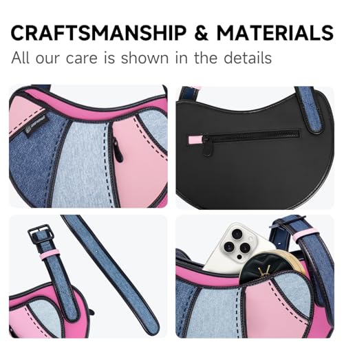 2D Cool Cartoon Tote Bag (Croissant) – Fun Pop Art Aesthetic, Cute Shoulder Bags for Women3