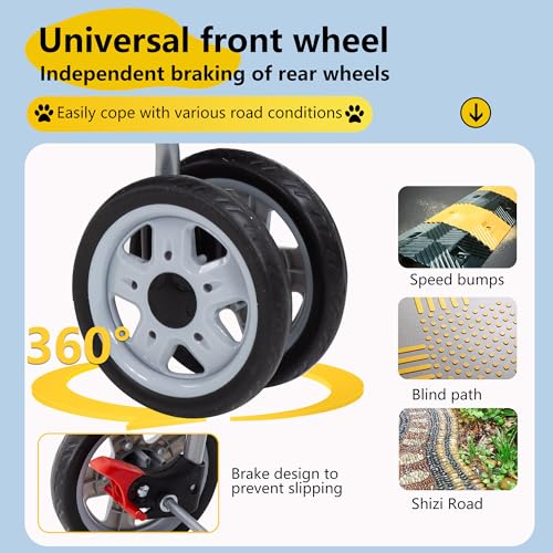 image for FDW Pet Stroller 4-Wheel Dog Cat Stroller Travel Folding Carrier Puppy