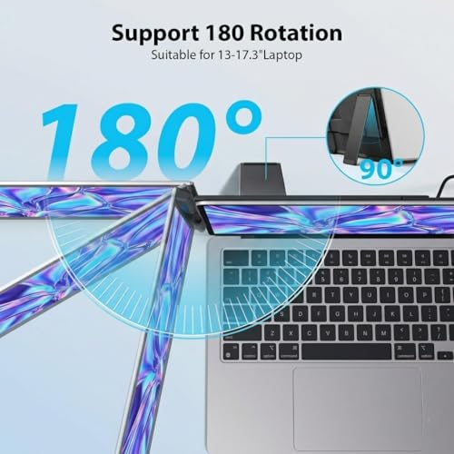 Image of APILDELLA 15.6'' Triple Laptop Screen Extender One Cable Connection, 1080P FHD Laptop Extended Monitor Portable with Speaker, Ultra-Slim Travel Monitor for 13-17.3 inch Laptops, Work with Mac, Window