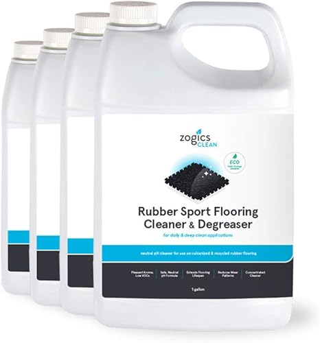Zogics Limpiador y desengrasante para suelos de goma, concentrado limpiador y desengrasante resistente para suelos y tapetes de goma, limpiador
