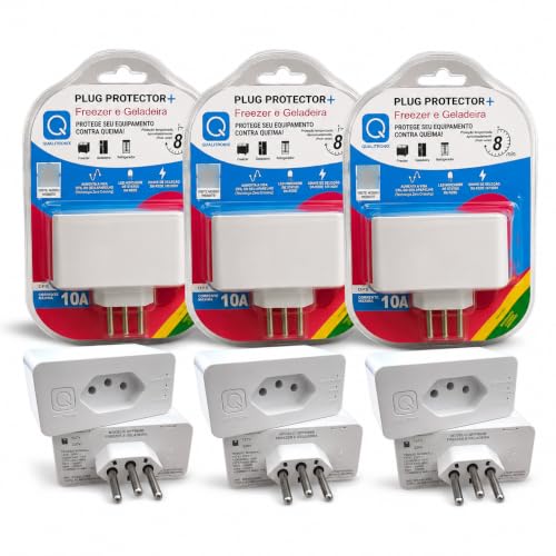 KIT 3 Protetor Geladeira Freezer Qualitronix 3P 10A Bivolt | Prot...