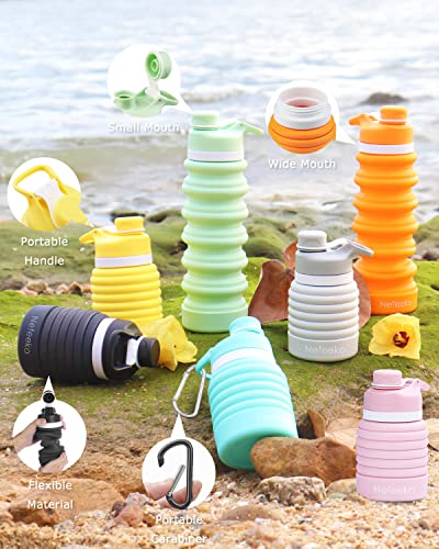 Nefeeko Collapsible Water Bottle, 26Oz Silicone Foldable Water Bottles Leakproof Bpa Free Travel Water Bottles With Carabiner, Portable Sport Water Bottles For Camping,Hiking Outdoor Indoor Sport #TOP5