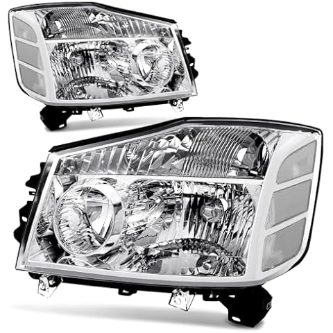 ALZIRIA Headlight Assembly Fit for 2004-15 Titan / 2005-2007 Armada Cover