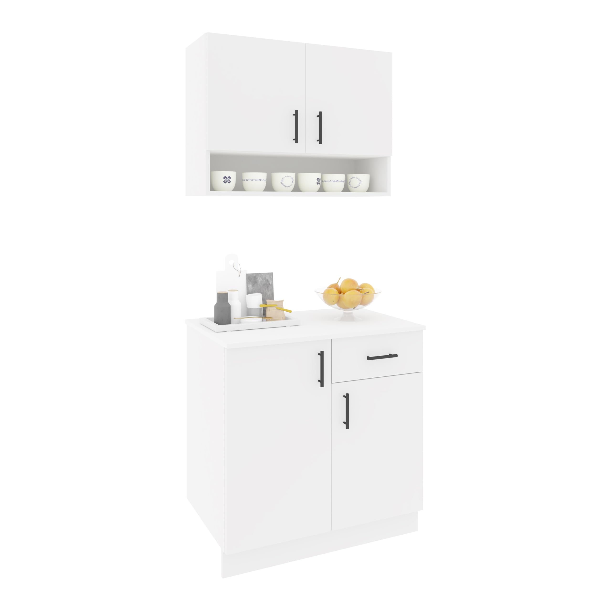 Küchenzeile Berna, Weiß, L 80 cm