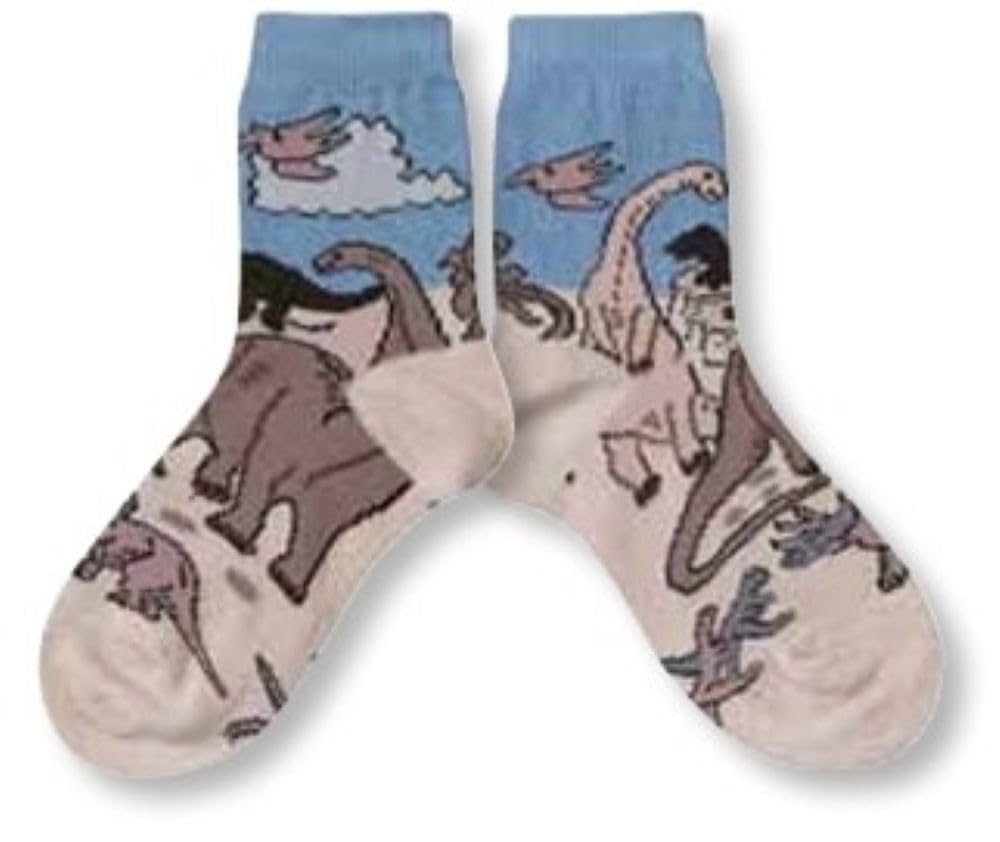 Country Kids Boys Dinosaur Socks, Triassic Age Design 12-3.5 One Pair