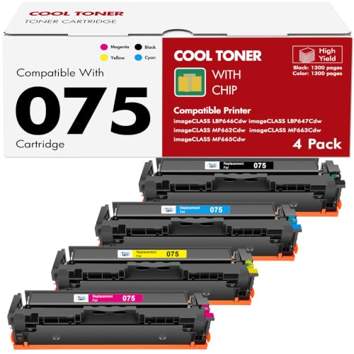 Image of 075 Toner Cartridge Set 075H for Canon 075 MF663Cdw MF665Cdw LBP646Cdw | Compatible for Canon Color ImageCLASS MF663Cdw MF665Cdw LBP646Cdw MF662CDW MF660c LBP647Cdw LBP640c Printer Ink High Capacity