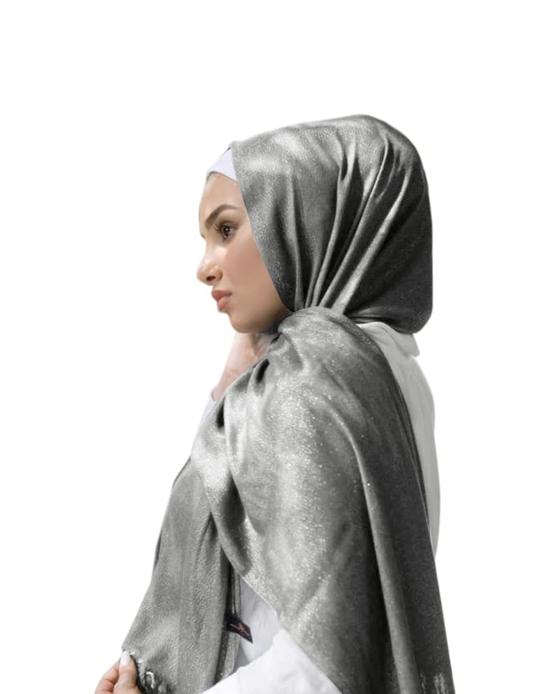 Hybeeh Sparkly Glitter Hijab Scarf for Women Shimmer Hijab Metallic Lightweight Wrap Pashmina Shawl for Women2