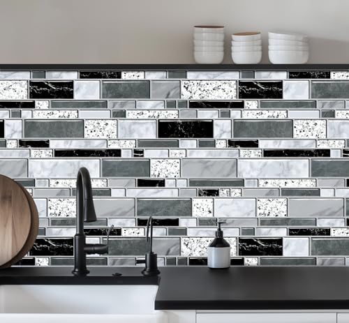 WENMER Black and White Tile Wallpaper