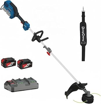 DongCheng 40V Brushless String Trimmer, 15" Cordless Weed Eater with Auto Feed, 6000 RPM, Includes 2x4.0Ah Batteries & Dual Charger, Shoulder Strap