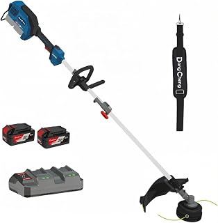 DongCheng 15-Inch Weed Wacker, 40V Brushless Cordless String Trimmer | 6000 RPM, 3-Speed modes, for cutting lawns, edges, patios, and walkways, 0.095" Line, Auto Feed, 2×4.0Ah Batteries & Charger