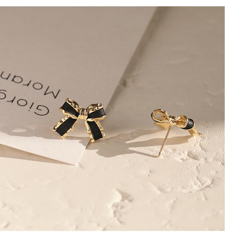 Gold Plated Bow small tiny cute stud hoop Earrings for Women Fashion Jewelry