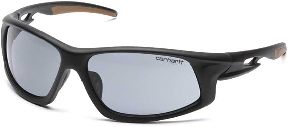 Carhartt Ironside Safety Glasses, Retail Clamshell Packaging, Black/Tan Frame, Sandstone Bronze Anti-Fog Lens