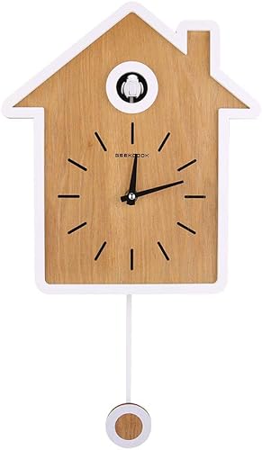 Reloj de pared nórdico con forma de pájaro de cuco, reloj de péndulo con alarma a tiempo, reloj colgante, decoración de pared, fácil de leer, hogar,