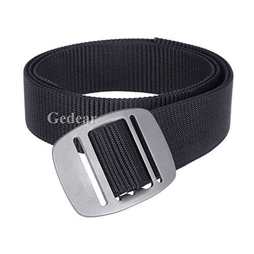 Men’s Titanium Buckle Tactical Belt Heavy Duty Reinforced Nylon Belt for Men Adjustable Military Webbing Belt Strap with Nickel Free Titanium Buckle