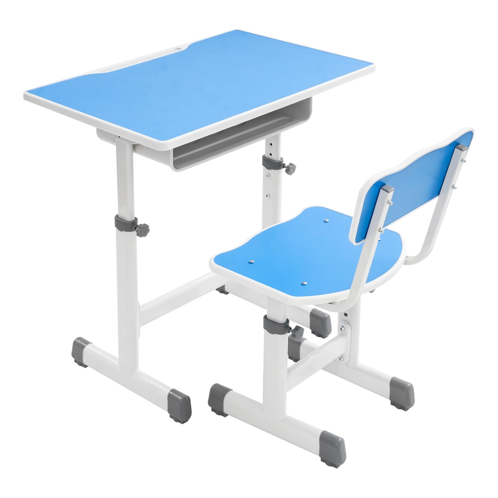 Scrivania per bambini e ragazze, regolabile in altezza, set da scrivania e sedia, scrivania per bambini, scrivania per ragazzi e ragazze, portata 300 kg (blu)
