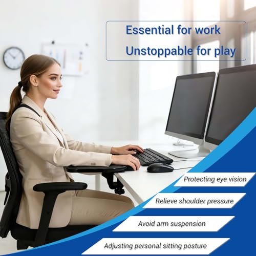 2 PCS Arm Rest for Desk,Rotating Adjustable Computer Desk Armrest Extender Tray,Ergonomic Elbow Support Relieve Stress,Eliminate Pain,Reduce Office Occupational Chronic by Ktueowv - Image 3