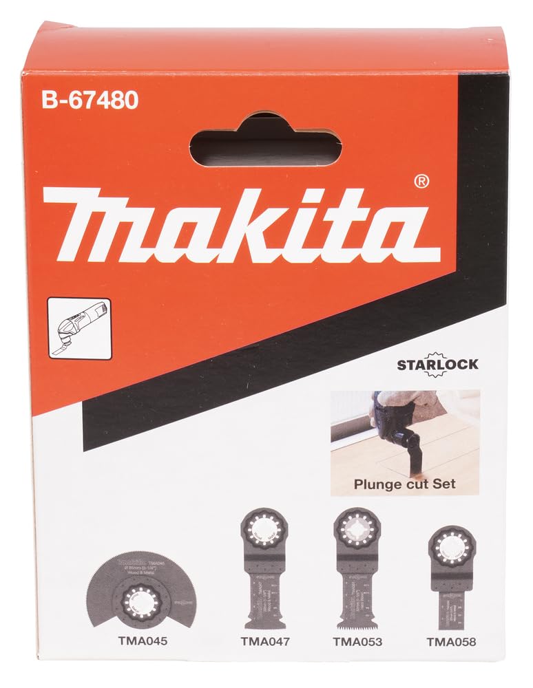 Makita B-67480 B-67480-Set de Cuchillas Multitool starlock, Negro