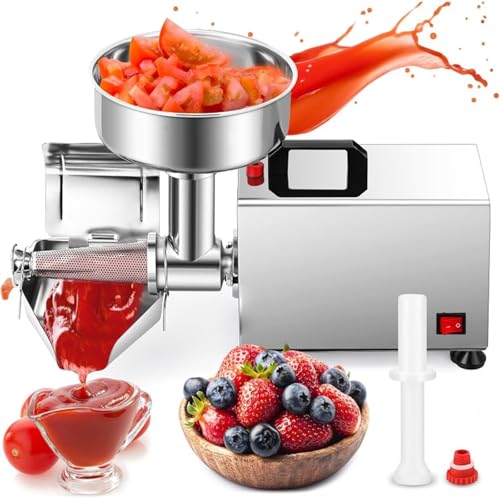 RSPPPJQ Colador de Tomate eléctrico - Fresadora de Tomate de Grado Comercial for Hacer Salsa - Exprimidor de Frutas de Acero Inoxidable de 370 W - Capacidad de 90-160 kg/h