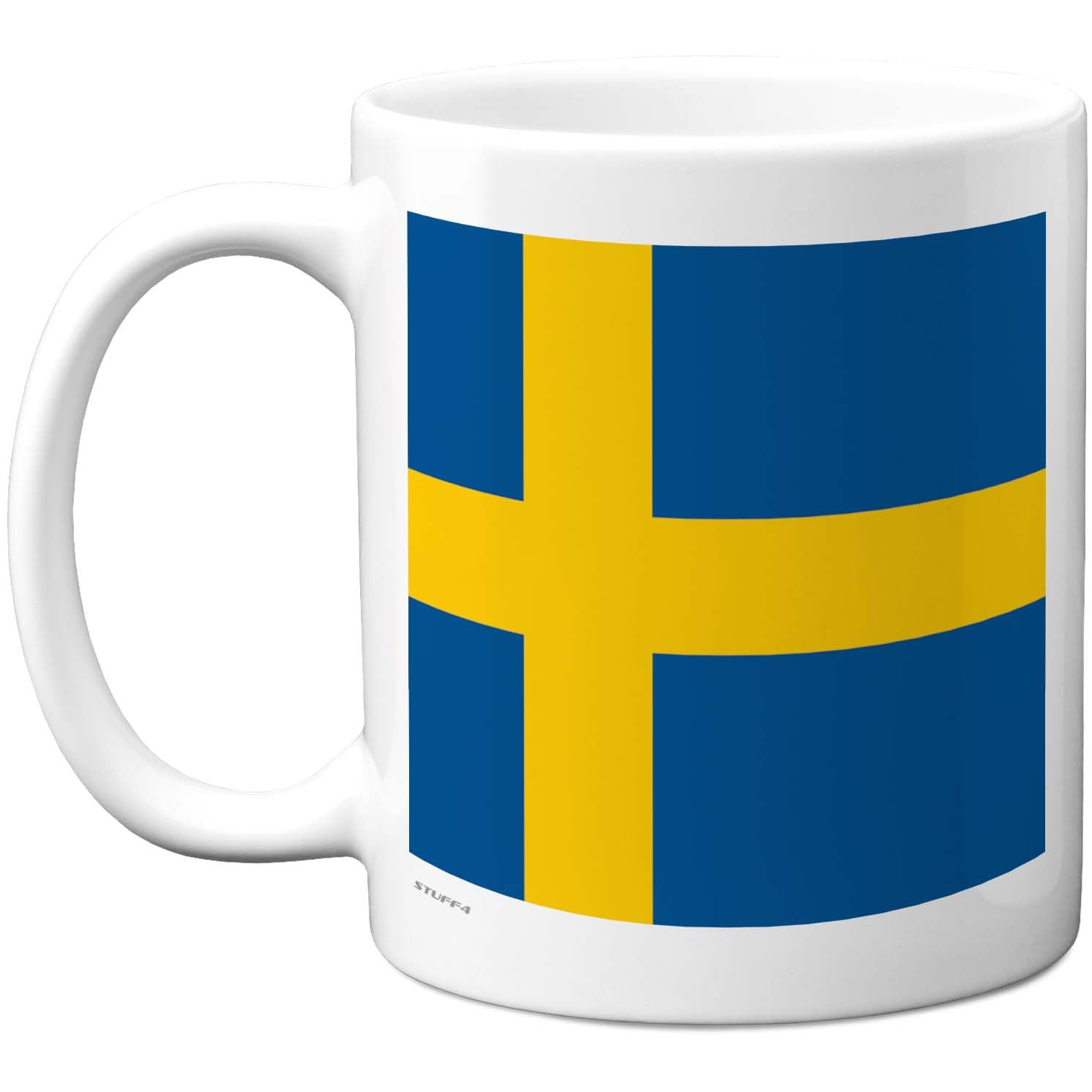 Stuff4 Sweden Flag Mug - Bold Blue and Yellow Nordic Cross Design - Patriotic Scandinavian Gift - 11oz Ceramic Gloss Mug