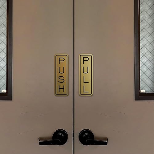 Miniatura 9 de Letreros verticales clásicos para puerta, ideales para puertas de vidrio, letreros de aspecto profesional, fácil instalación, incluye cinta adhesiva