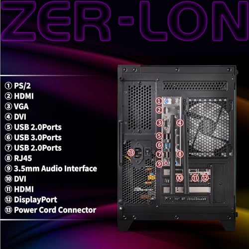 ZER-LON Gaming PC Desktop Computer, Core I7 up to 3.9GHz, Radeon RX 590 8GB GDDR5, 16G DDR3 RAM, 512GB SSD, WiFi 5.0, Prebuilt Gaming PC Tower Computer with 5 RGB Fan - Image 5