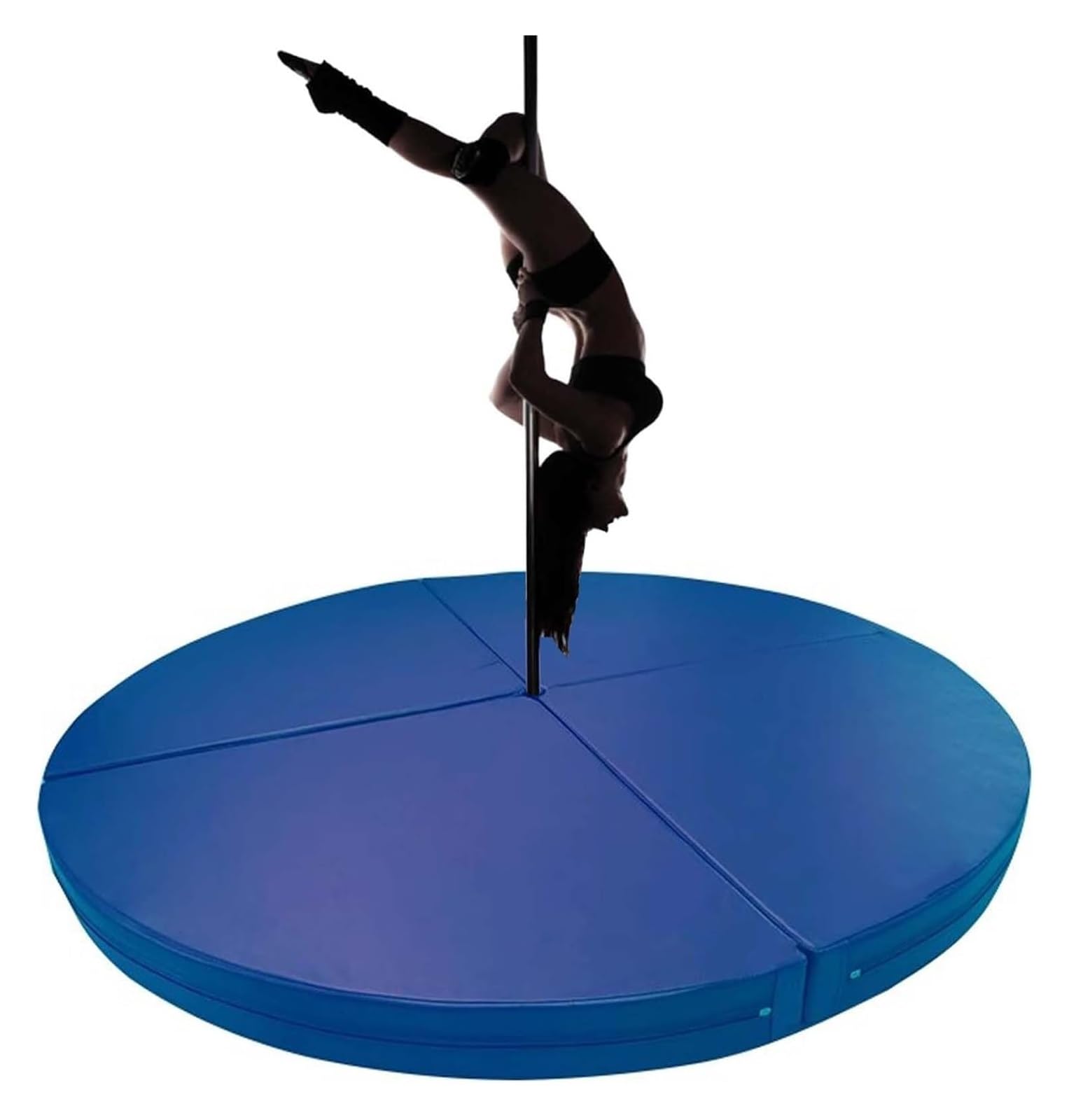 WJFTODAY Thick Round Pole Crash Mat for Stripper Pole, Foldable Dance Safety Pad, Home Gym Fall Cushion, 120cm x 3cm (47.2in x 1.2in), Blue