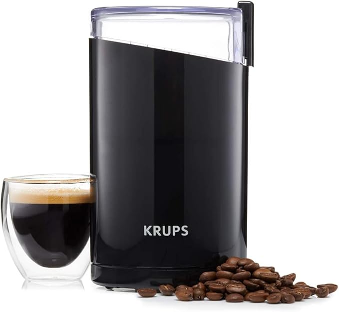 KRUPS Precision Electric Coffee Grinders: 3 oz Capacity, 200W Motor, Stainless Steel Blades for Uniform Grinding of Coffee Beans, Herbs, Nuts, and Spice Grinder (Black)