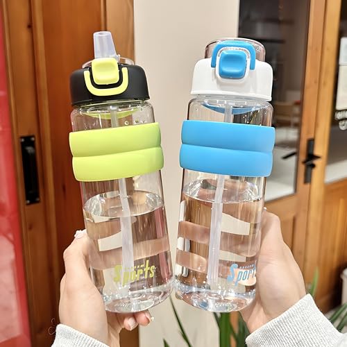 Image of THE VENTI SHOTAY Classic Unbreakable Water Bottle with Sipper BPA Free, Leak-Proof Water Bottle Ideal for Office, Sports, School, Gym (750ML-Cyan White)