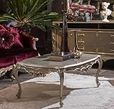 Altura: 48 cm Casa Padrino Mesa de Centro Barroco de Lujo Plata 122 x 71 x A. 48 cm - Mesa de salón de Madera Maciza - Muebles barrocos Nobles