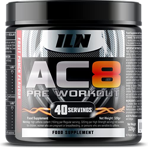 AC8 – Pre Workout Powder – Preworkout for Men and Women with Creatine and Caffeine – Pre-Workout Supplements (Fruit Punch)