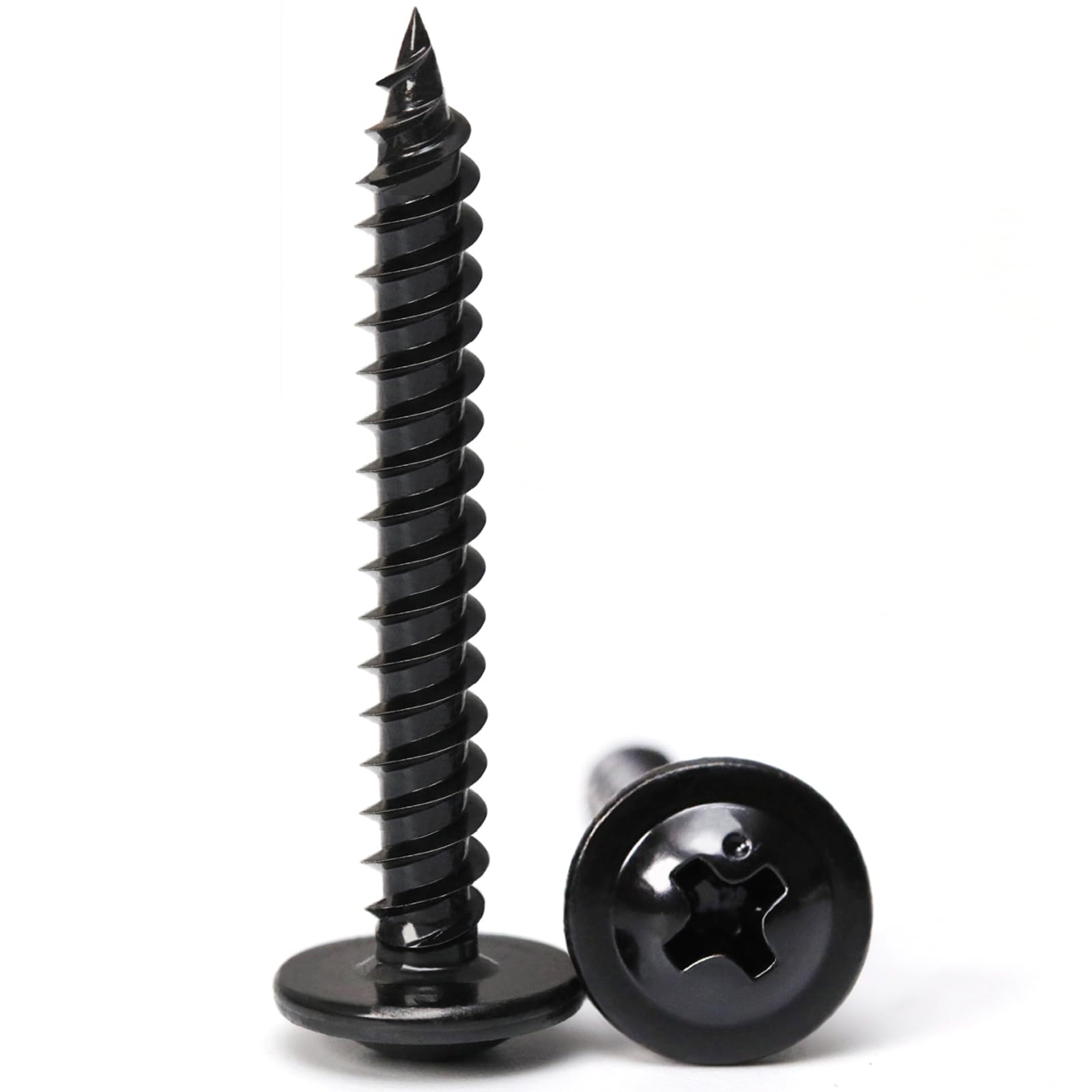 Black Wood Screws,#8×1-1/4 inch 200Pcs Black Phillips Modified Truss Head Wood Screws Quick Metal Self Tapping Zinc Oxide Used in Household Appliances