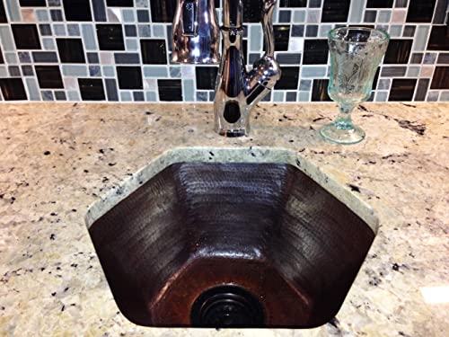 Miseno Mc-Na400 Miseno Mc-Na400 Hexagon 16" Copper Drop-In Or Undermount Bar Sink #TOP1