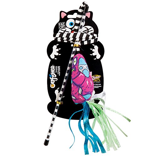 Varinha Fatcat Worm Wand Azul para Gatos Fatcat para Gatos, Verde