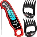 Alpha Grillers Instant Read Meat Thermometer for Cooking Grill and BBQ Griddle with Meat Shredder Claws