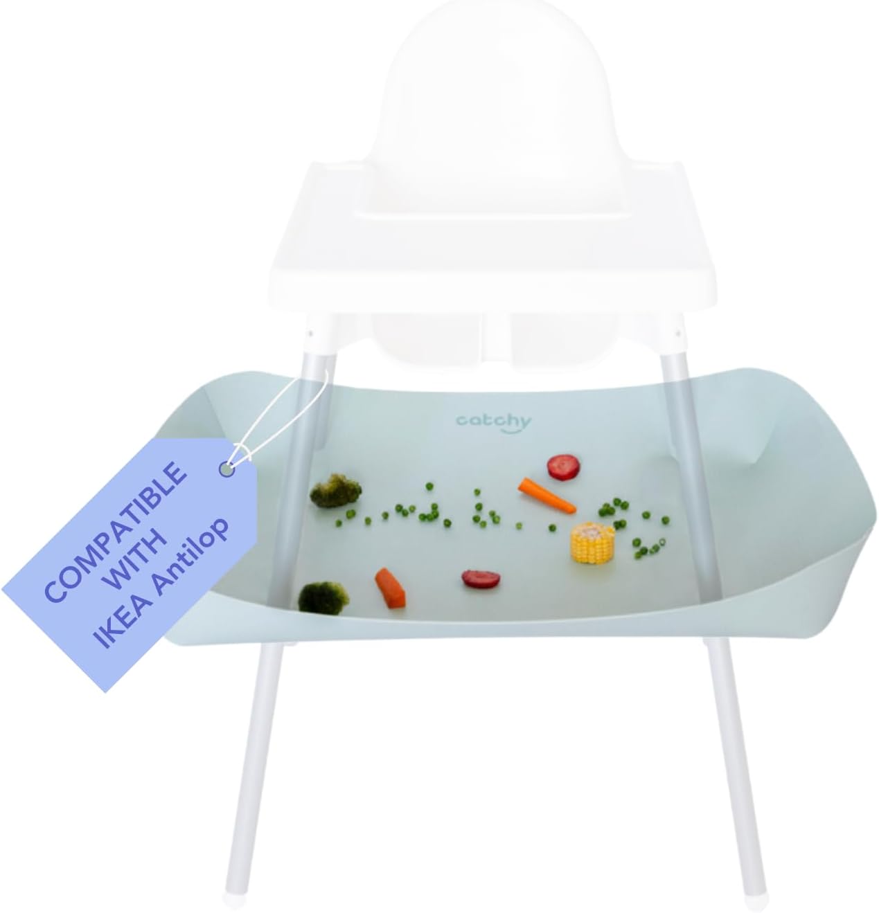 CATCHY Highchair Food Catcher | Compatible with IKEA Antilop Highchair & 11 Other Brands | Easy Wipe Clean | Baby & Toddler Food & Mess Catcher | Keep Floors Clean | Mealtime Feeding Essential
