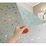 Fensterfolie Milchglasfolie Selbstklebend Sonnenschutzfolie Blickdicht Sichtschutzfolie Fenster Folie Anti-UV für Küche , Badezimmer und Büro (60 x 200 cm, Motif)