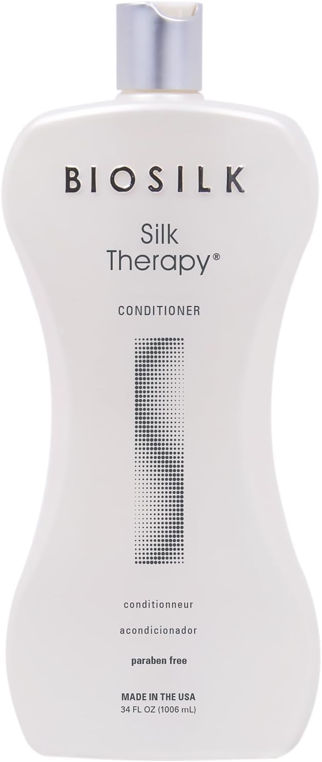 BioSilk Silk Therapy Conditioner, Moisturizes & Conditions Hair for Incredible Shine, Detangles & Provides Heat Protection, Sulfate-Free, Paraben-Free, Cruelty-Free, 34 Oz