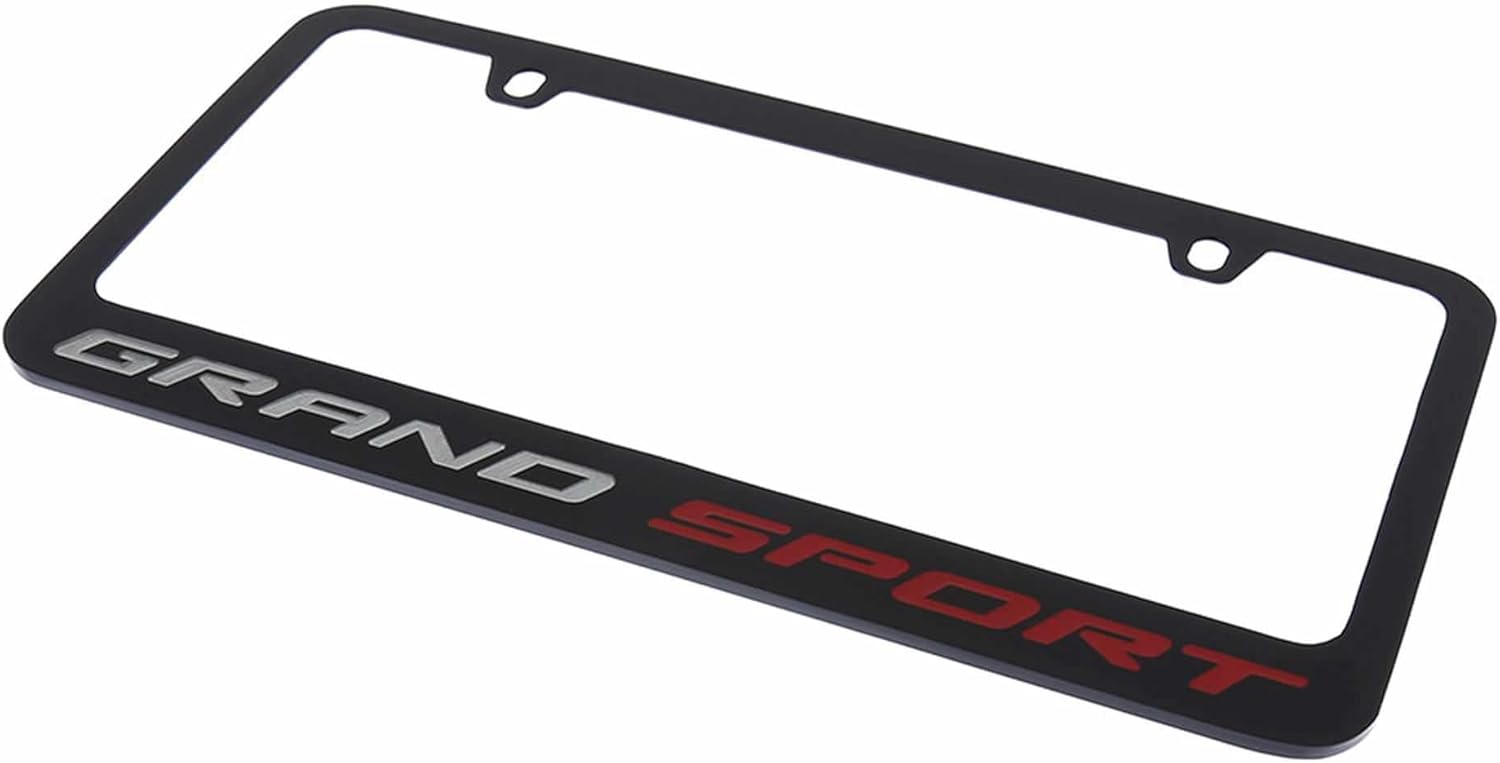 Engraved License Plate Frame for Corvette C7 Grand Sport (Black)