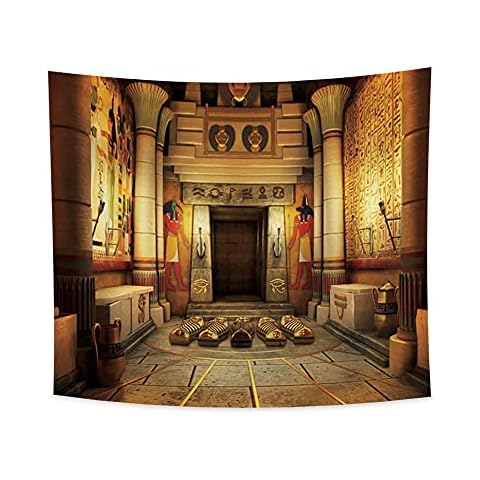 Haoyiyi 180x160cm Ancient Egyptian Tapestry Sphinx Anime Ethnic Patterns Indoor Scene Mythology Wall Hanging Vintage Abstract Art Wall Tapestry Symmetrical Patterns for Bedroom Decor Cover