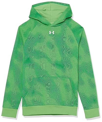 Sweat à capuche garçon Under Armour Rival Fleece vert imprimé sport