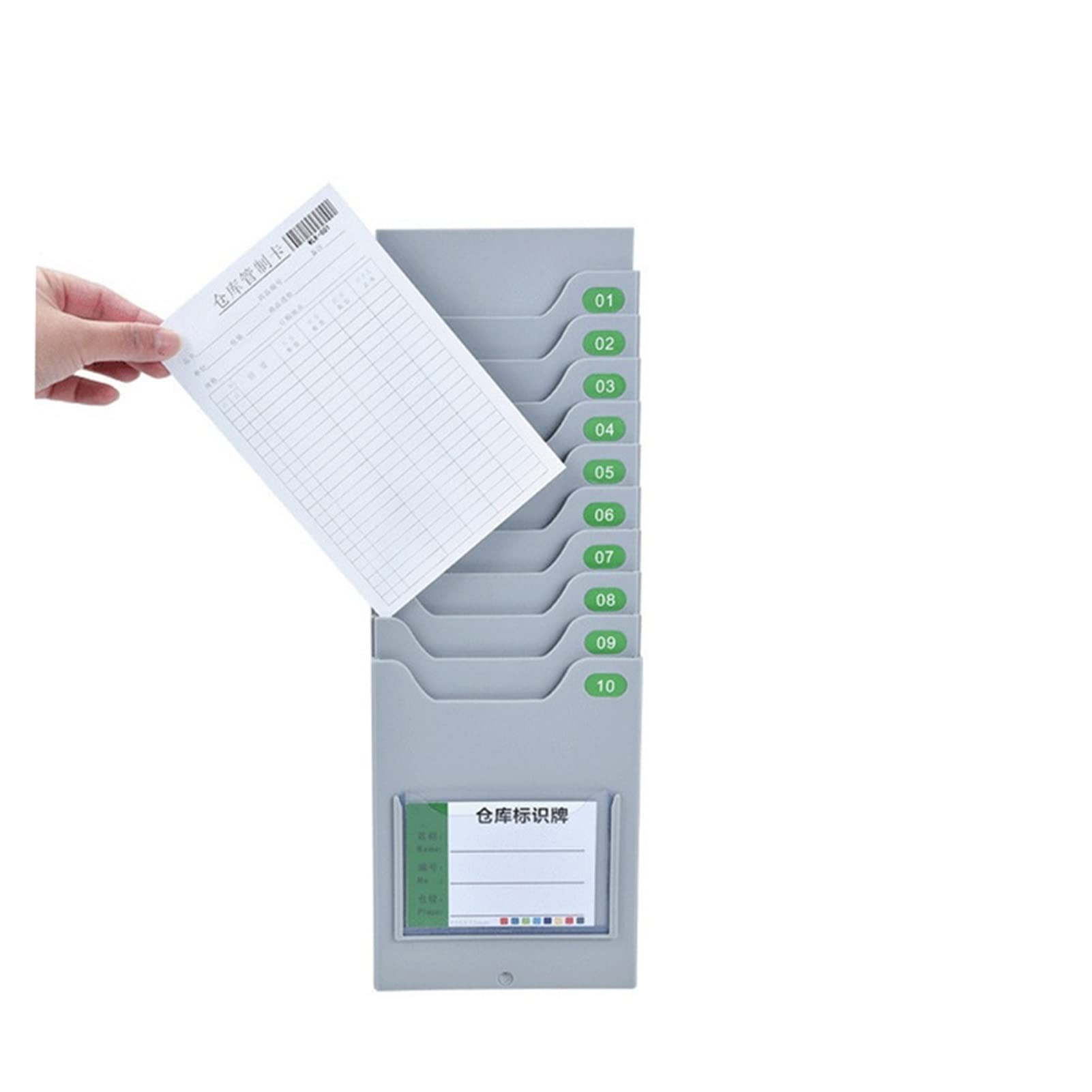 Pointeuse horaire Personnel, Carte de matériau Rack Entrepôt de matériaux Carte de Commande Rack Warehouse Piece Piece Bag Inventory Carte Record Assist Board