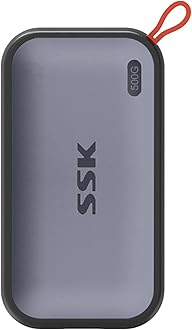 SSK External SSD 500GB Portable Disk Extreme SSD,Extreme Transmission Speed up to 1050MB/s USB 3.2 Gen 2 Hard Drive for Type-C Smartphones, PS5, Xbox, Macbook and More