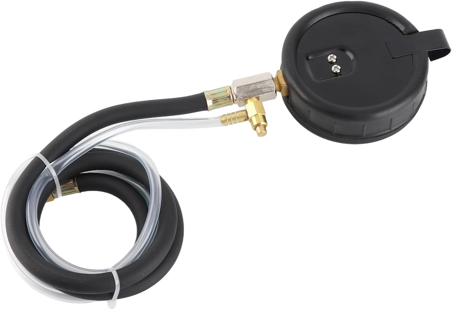 Fuel Injection Pressure Tester Kit TU443-0 - 140 PSI and 0-10 Bar Fuel Pressure Gauge for Gasoline Engines - Includes Brass Adapters and Storage Case - Compatible with