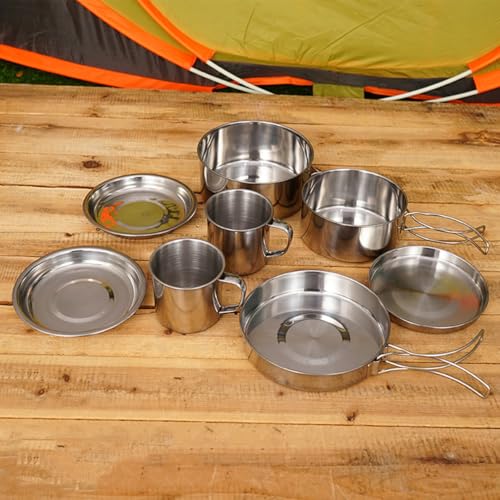 Popote de camping anti-encombrement en acier inoxydable durable