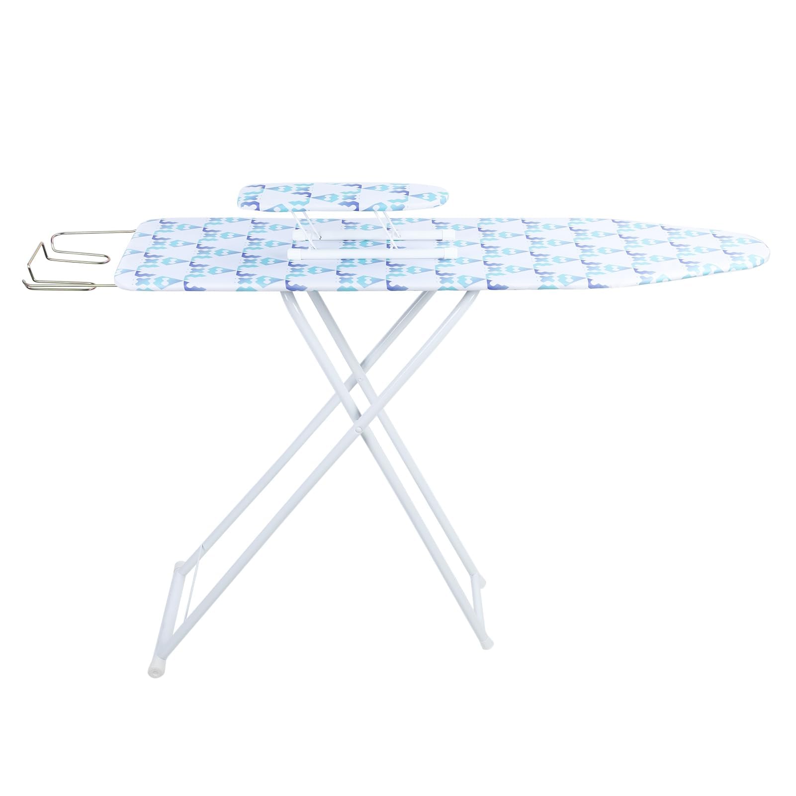Masiunoz 42 Inch Full Size Foldable Ironing Board with Heat Resistant Lid Non-Slip Feet Adjustable Height, Easy to Fold and Store Home Ironing Board for Home Traveling Neon